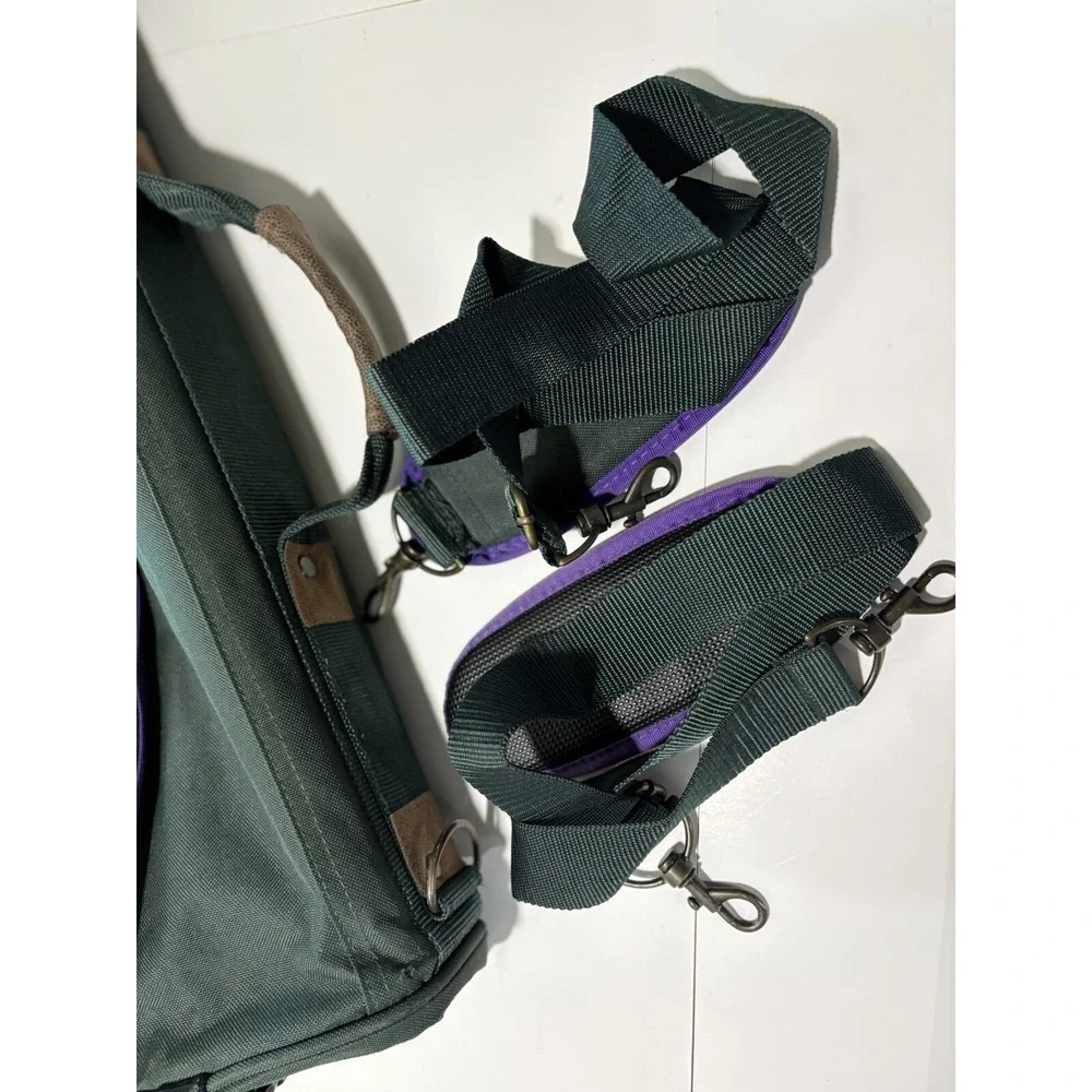 Vintage Garment bag Green CARMEL CLASSIC Hanging Folding Carry On Luggage